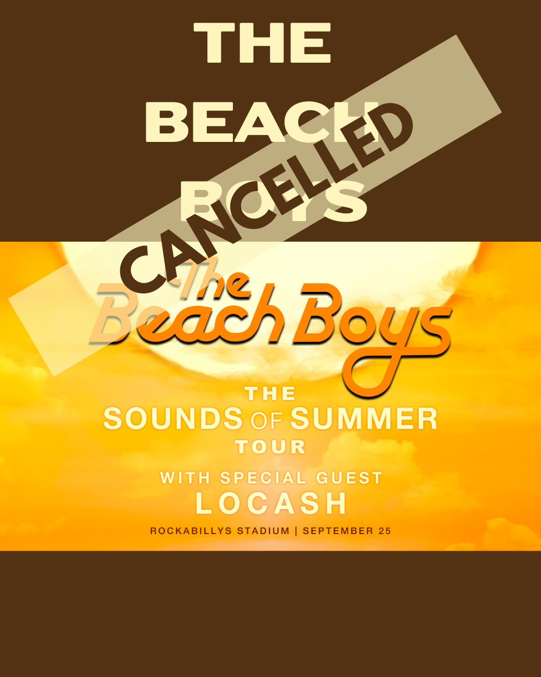 The Beach Boys Concert at Rockabillys Stadium Cancelled Due to Weather